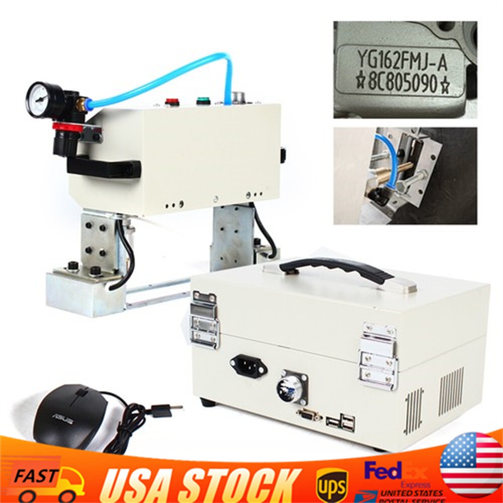 Pneumatic Metal / Dot Peen Marking Machine Vin Code Number Engraving Machine