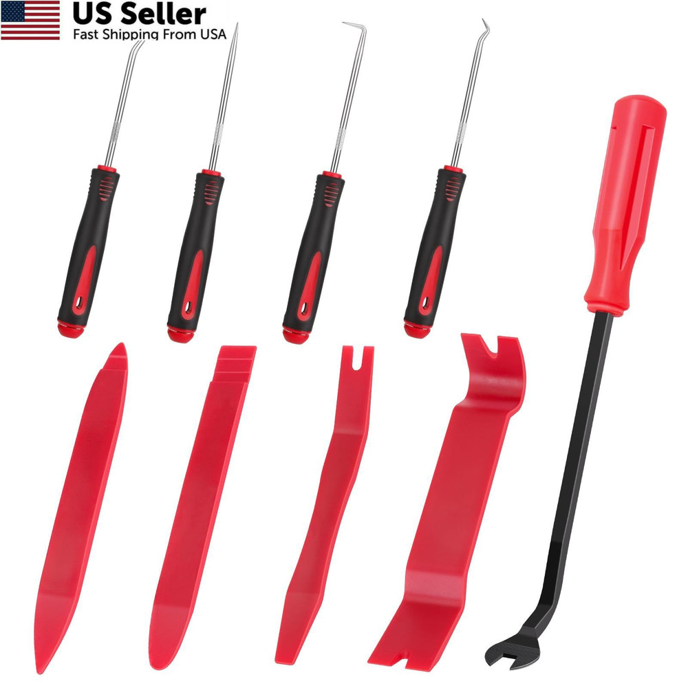 GLK Auto Trim Removal Tool Set Pry Kit, Door Panel Tool, Red