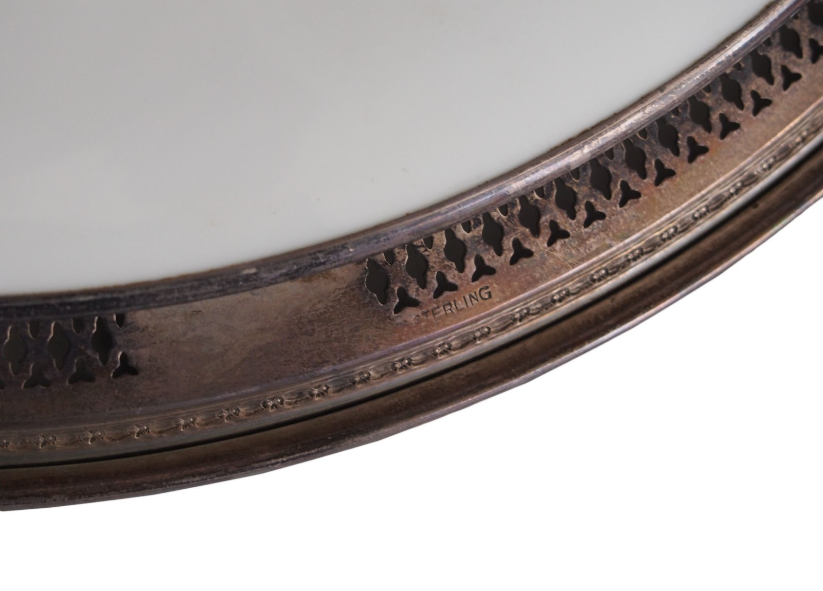 MINTON Antique Sterling Silver Rim Hand Painted Porcelain Plate