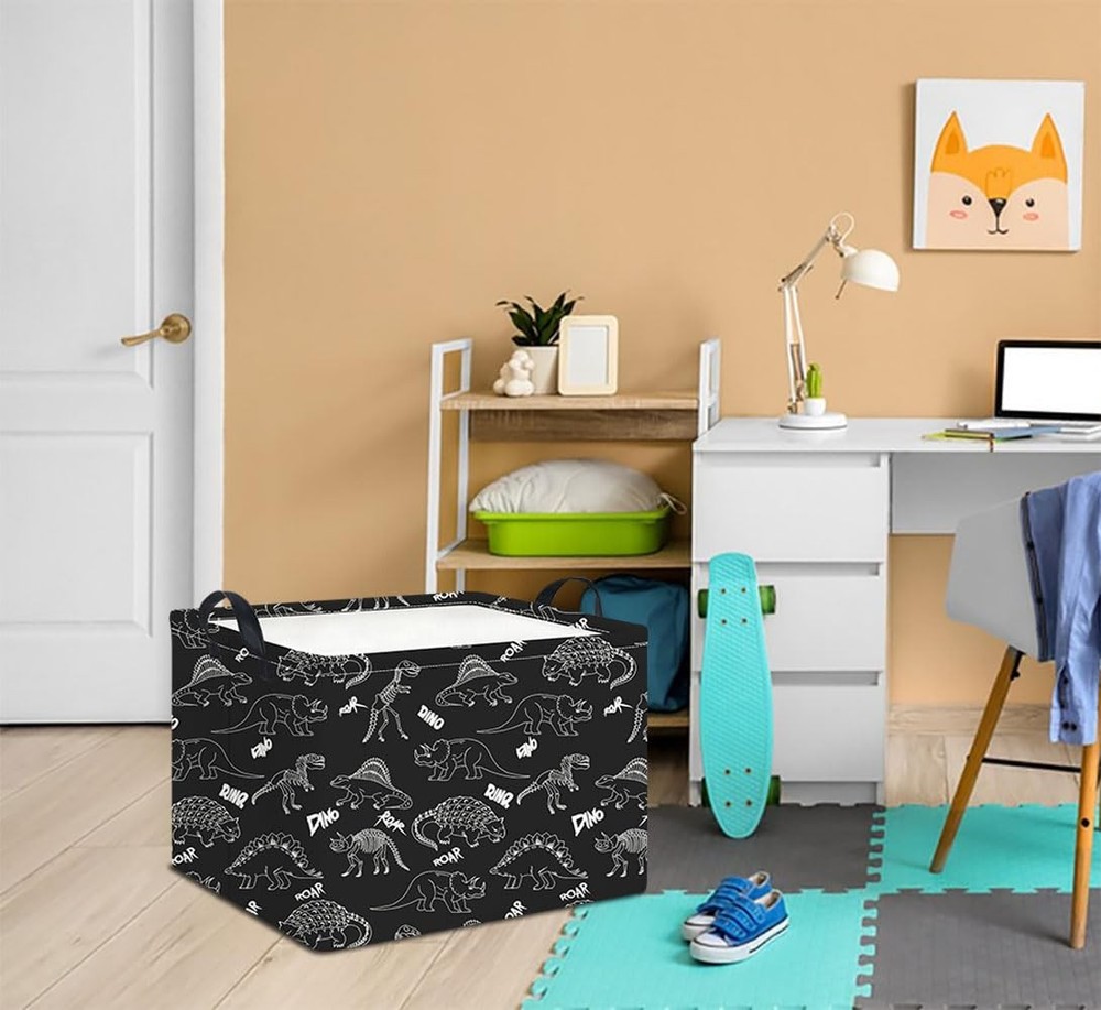 HKEC Rectangle Storage Basket with Handles,Collapsible Storage Bin,Books Box,...