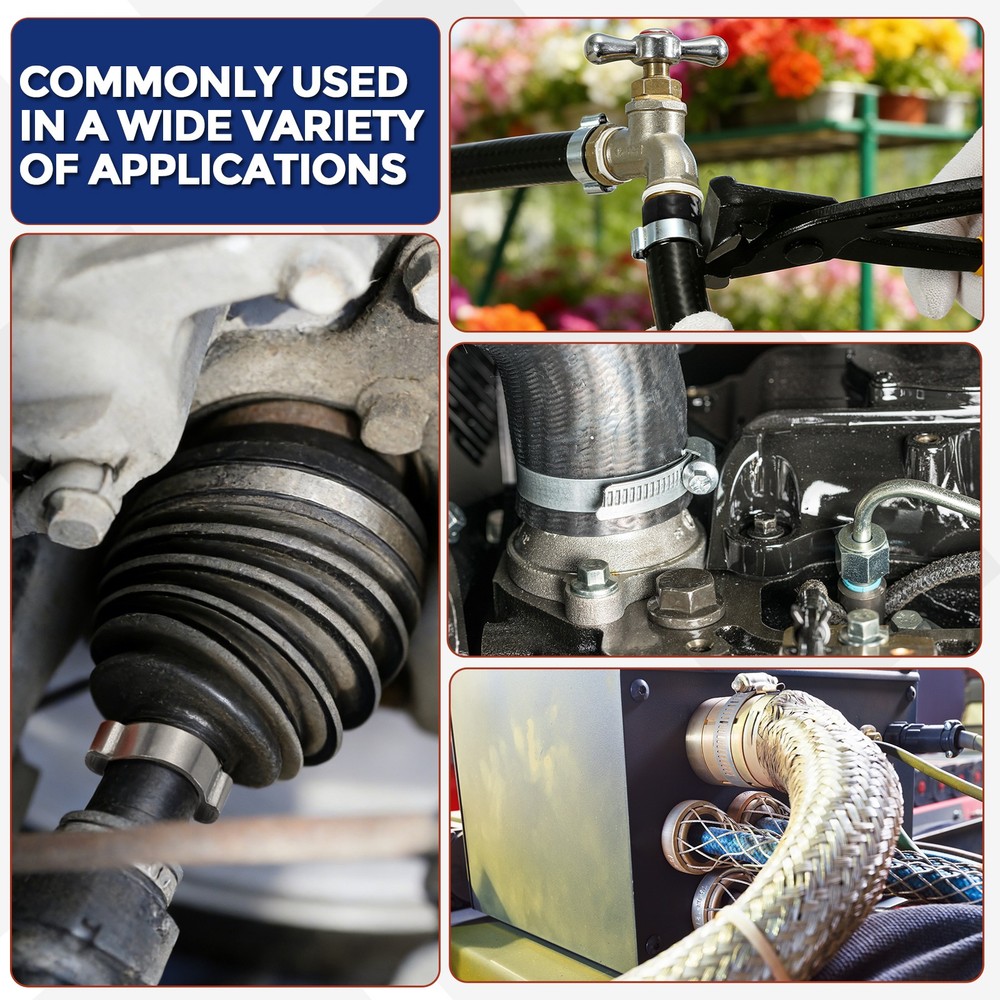 10 Pack Galvanizing Plate Double Ear Hose Clamps, Working Range 16.2-20mm