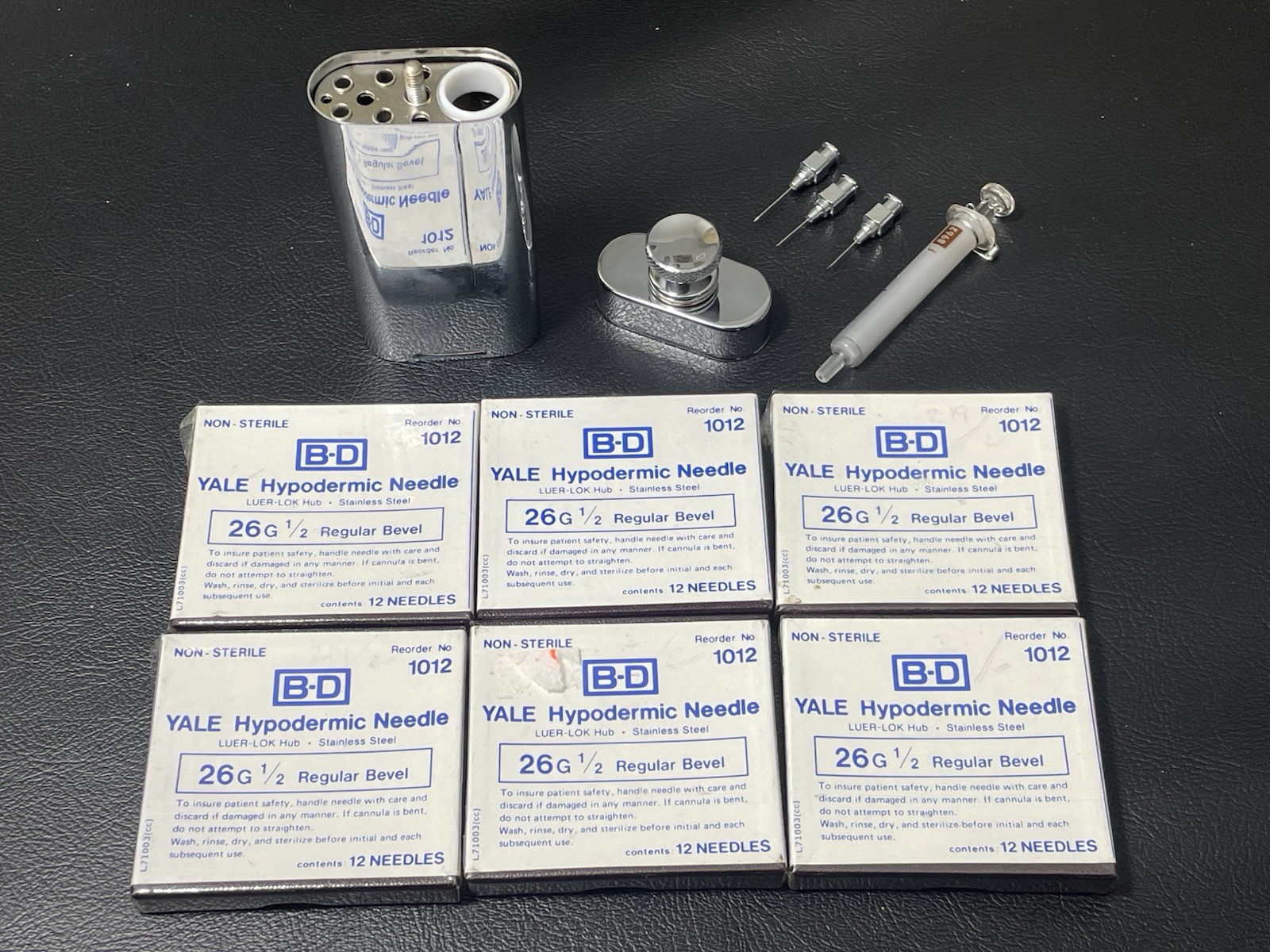 VTG Medical Surgical Glass Syringe Hypodermic Case Set Tool Yale Eisele