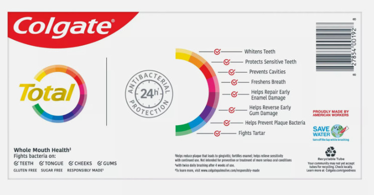 Colgate Total Deep Clean Toothpaste, Whitening Toothpaste, Mint, 2 Pack, 5.1 Oz.