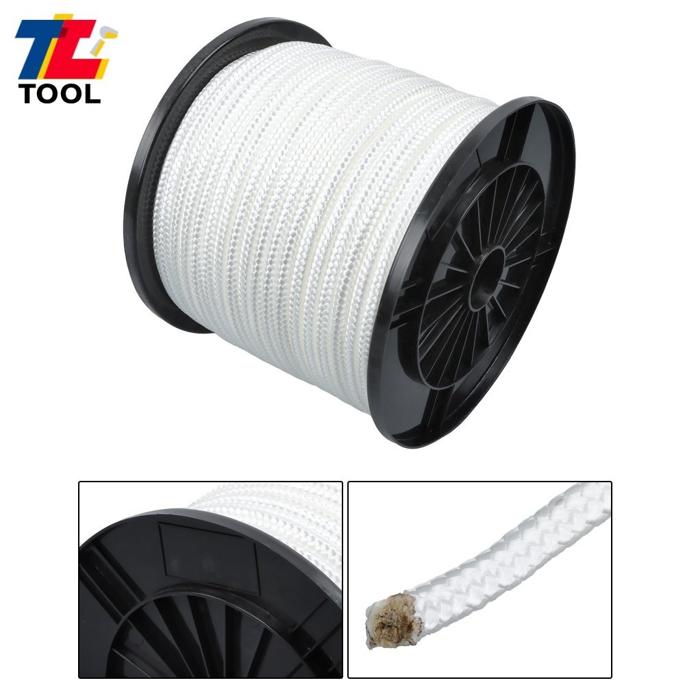 3/8"x250' White Nylon Solid Braid Knot Rope High UV For Flag Poles Clotheslines