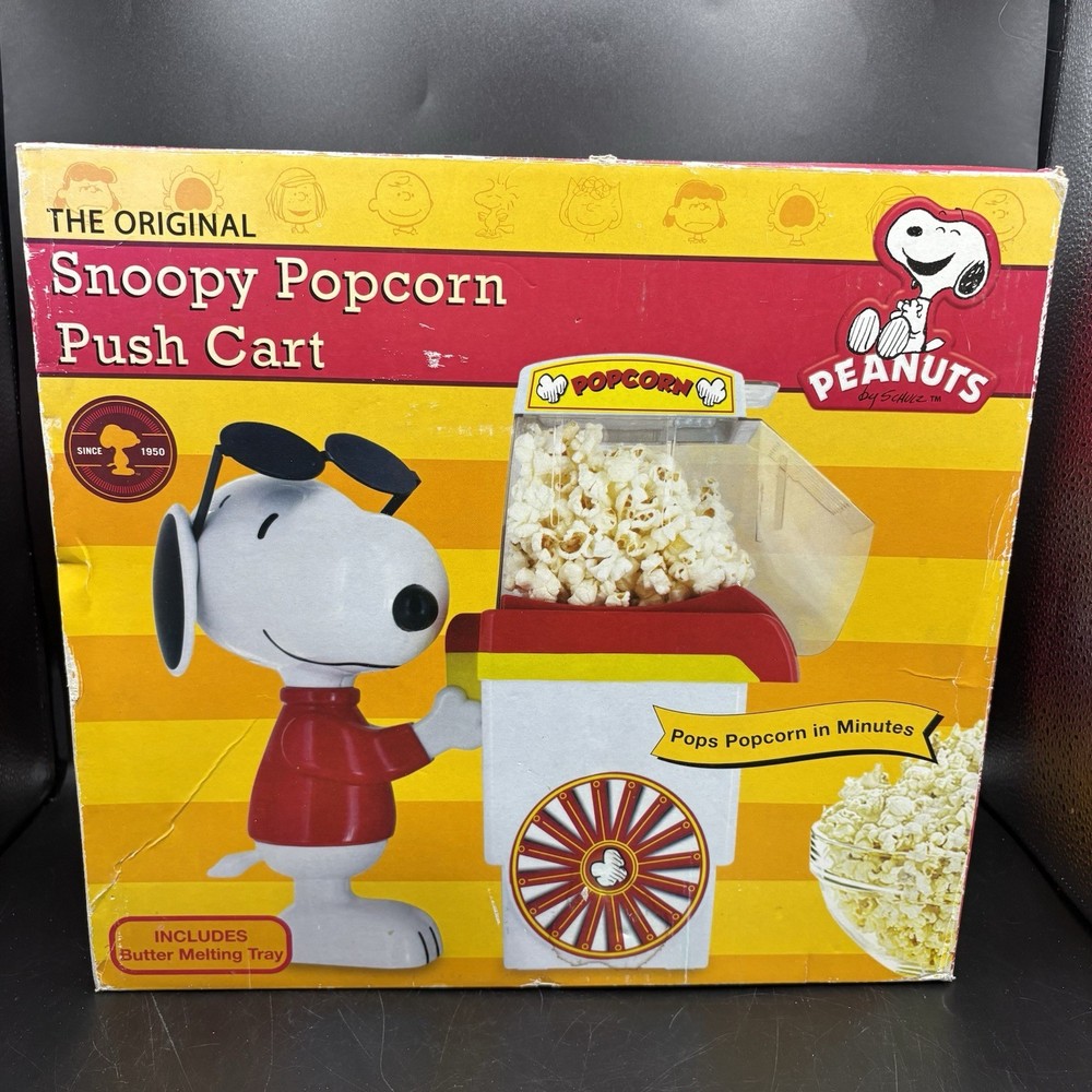 NEW THE ORIGINAL SNOOPY POPCORN PUSH CART PEANUTS
