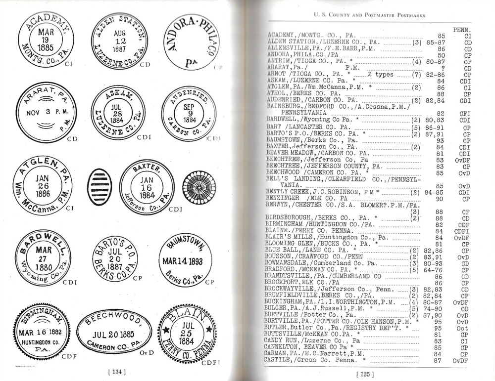 Billigs Philatelic Handbook Vol. X (#10) US County and Postmaster Postmarks
