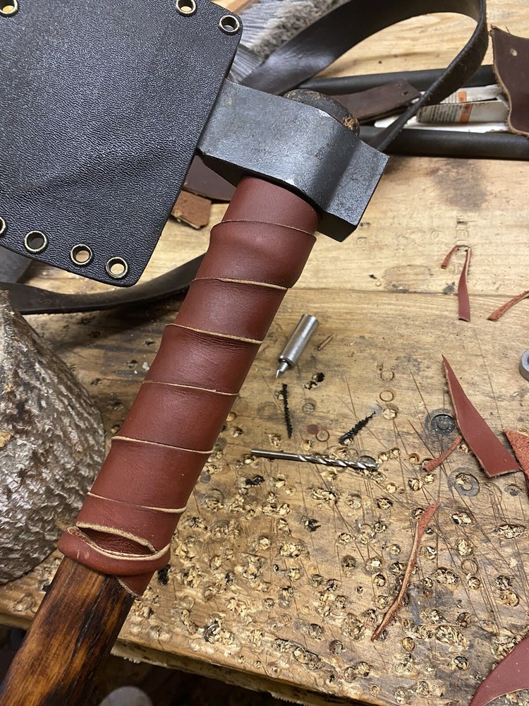 No Tools Needed Leather Tomahawk/ Axe/ Harchet Overstrike Protection Wrap