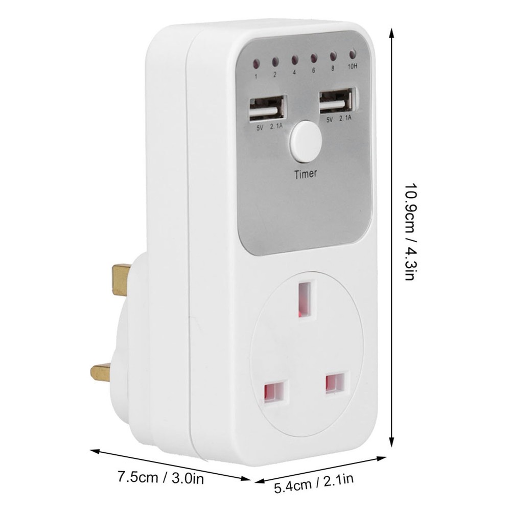 Digital Countdown Timer Socket With USB Ports For Home Appliances Energy Saving