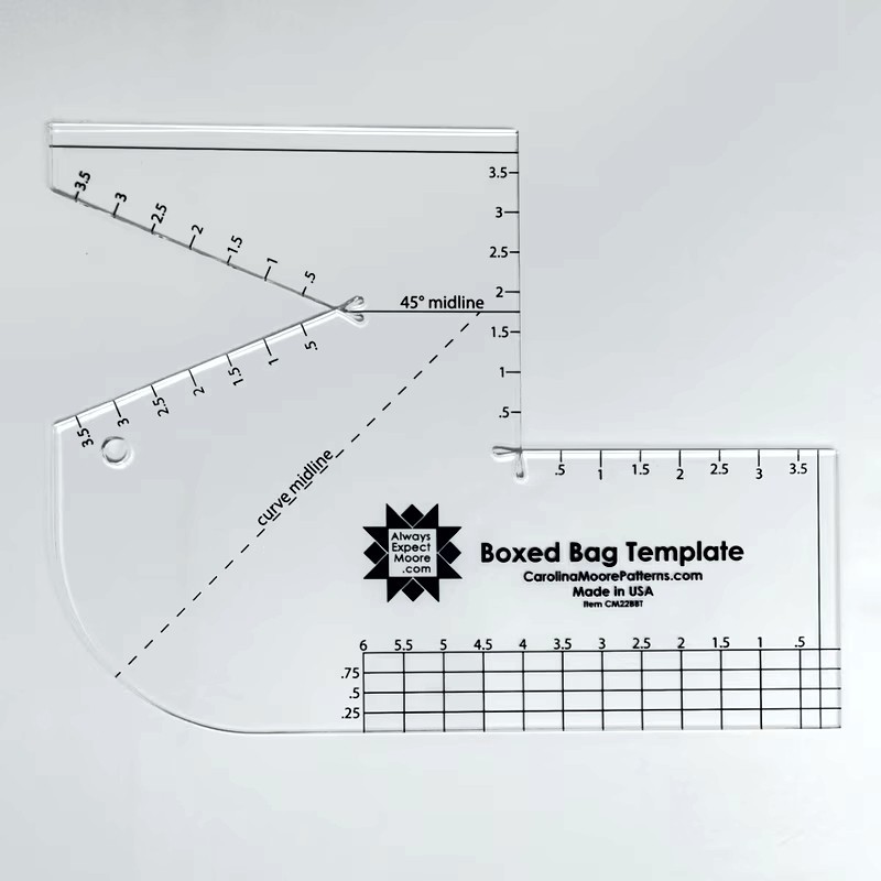 Boxed Bag Template - Cut Boxed Corners But Don't Cut Your Fabric - Plus Pattern