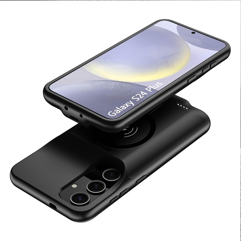 Galaxy S24 Plus 12000mAh Battery Case Wireless Charging + Screen Protector