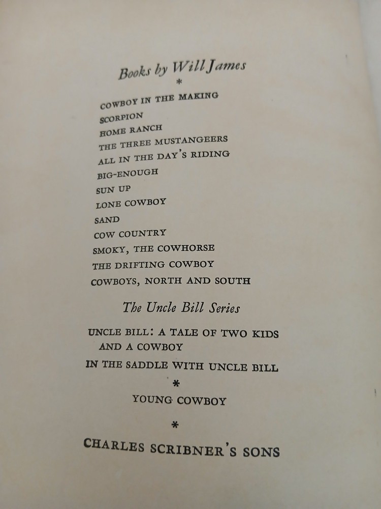 BIG ENOUGH by Will James, Author & Illustrator - 1939 Charles Scribner's Sons HC