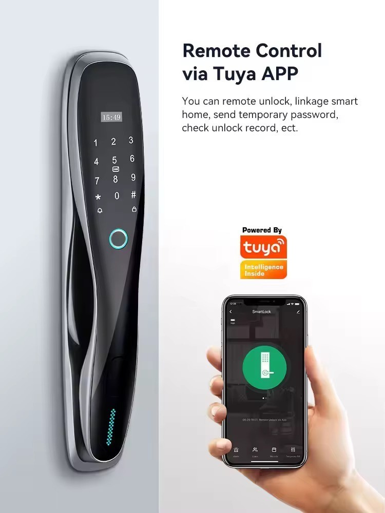 Tuya WiFi Smart Door Lock Fingerprint RFID Card Password Keyless Waterproof