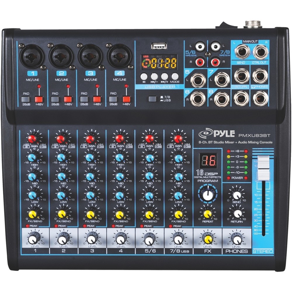 Pyle Pmxu83Bt 8 Ch Bt Mixer