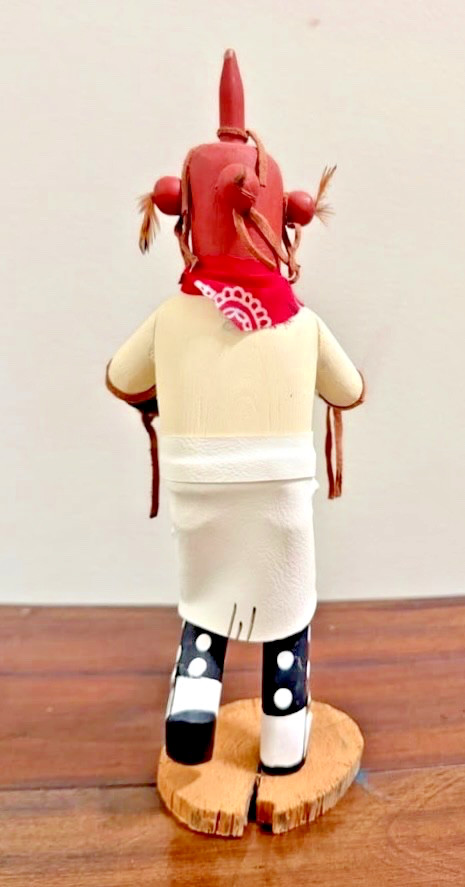Vintage HOPI NATIVE AMERICAN “MUDHEAD” DANCING KACHINA DOLL SIGNED AE, 12" TALL