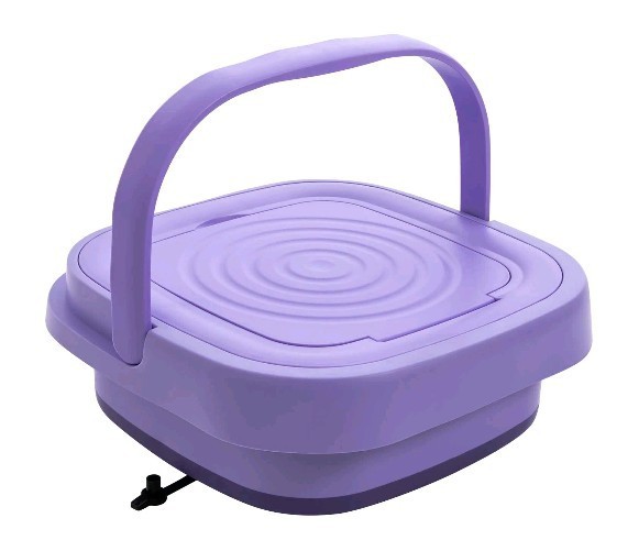 Portable Mini Washing Machine Foldable Multi-Functional w/Drainage Basket PURPLE