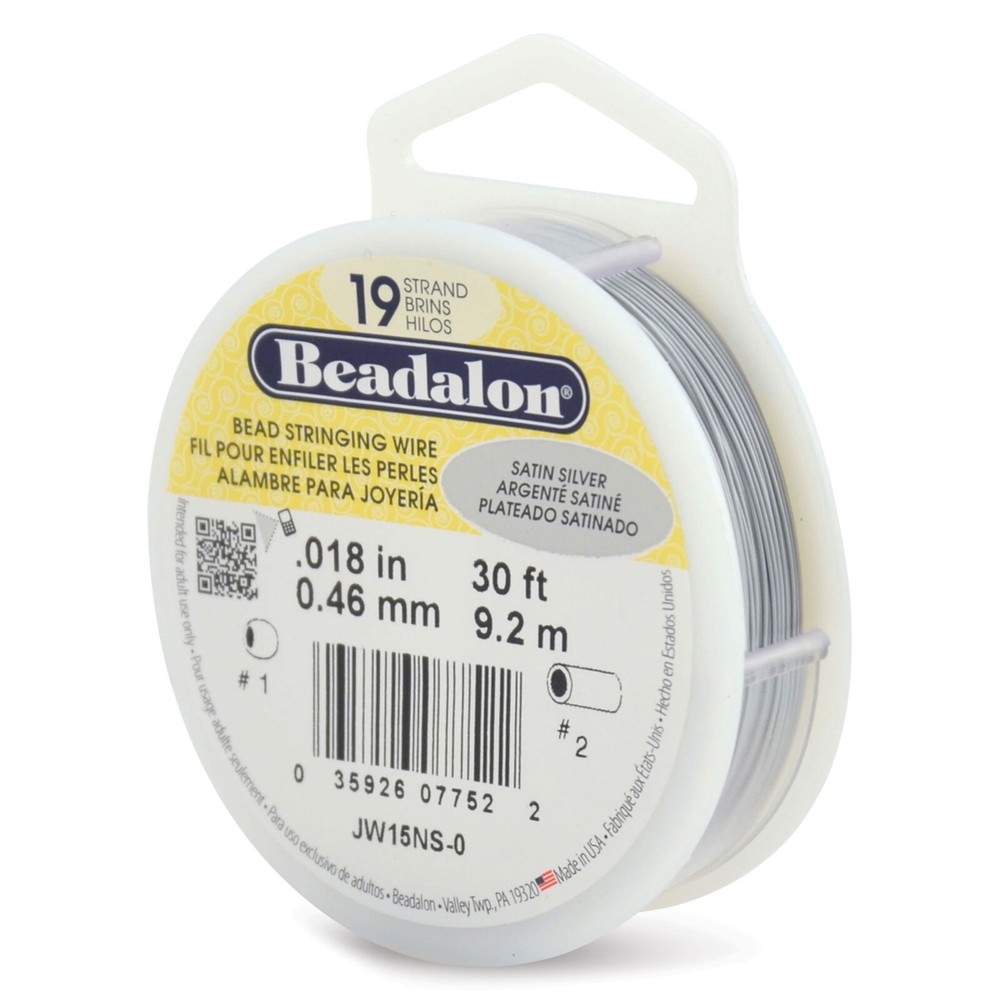 Beadalon .018" Satin Silver Stringing Wire (30 Feet)