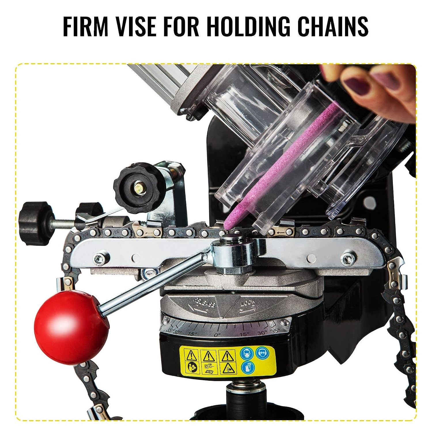 230W Chainsaw Sharpener Grinder w/ Grinding Wheels 1/8”&3/16” Sharpener 110V