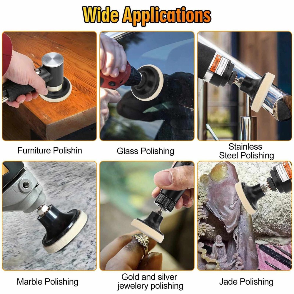 Wool Pads Disc Pad Holder Compatible For various polishing and buffing tasks