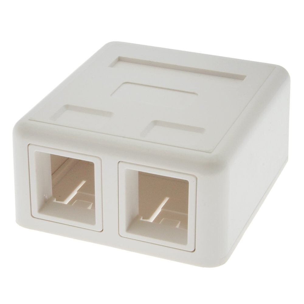 2 Port Blank RJ45 CAT Network Surface Wall Mount Box For Insert Keystone Jack