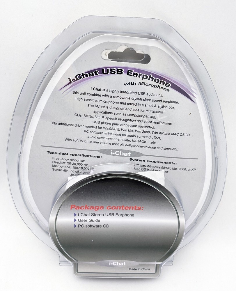 3-Pack: NEW i-Chat Stereo USB Multimedia Earphone w/ Microphone for Computer PC