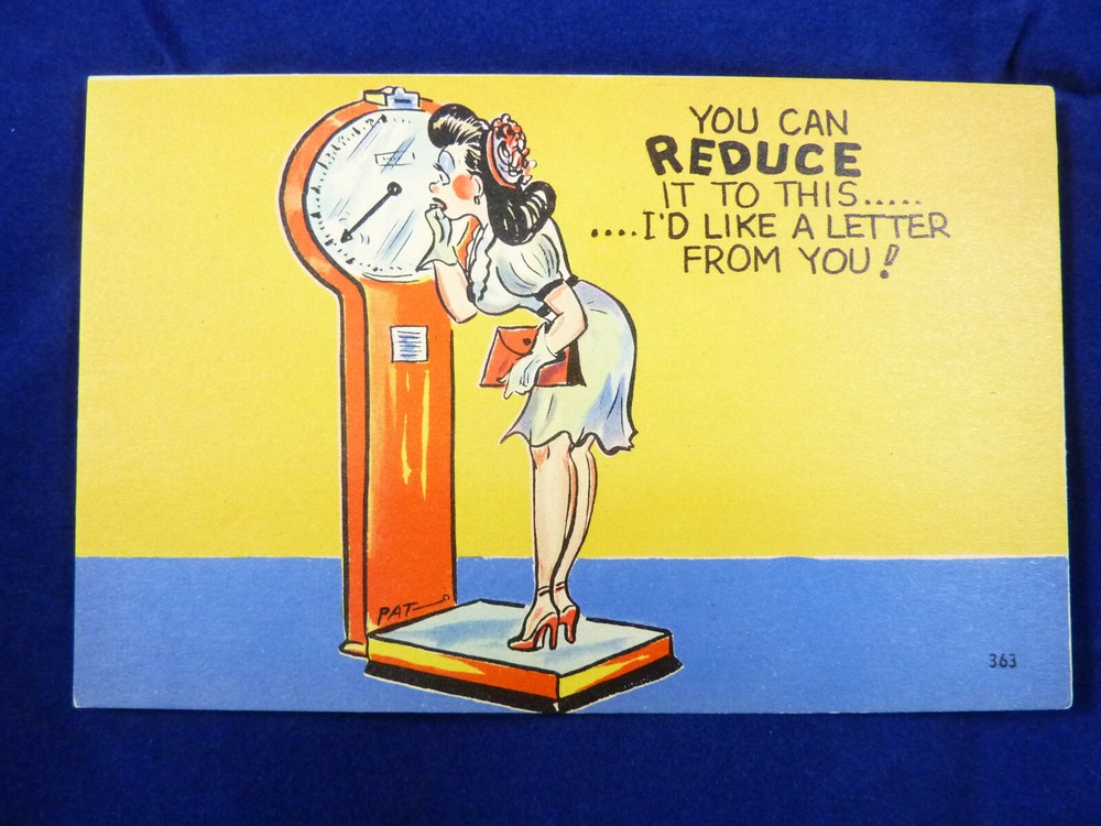 3 Comic Penny Scale Postcards