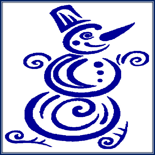 30 Custom Blue Snowman Art Personalized Address Labels