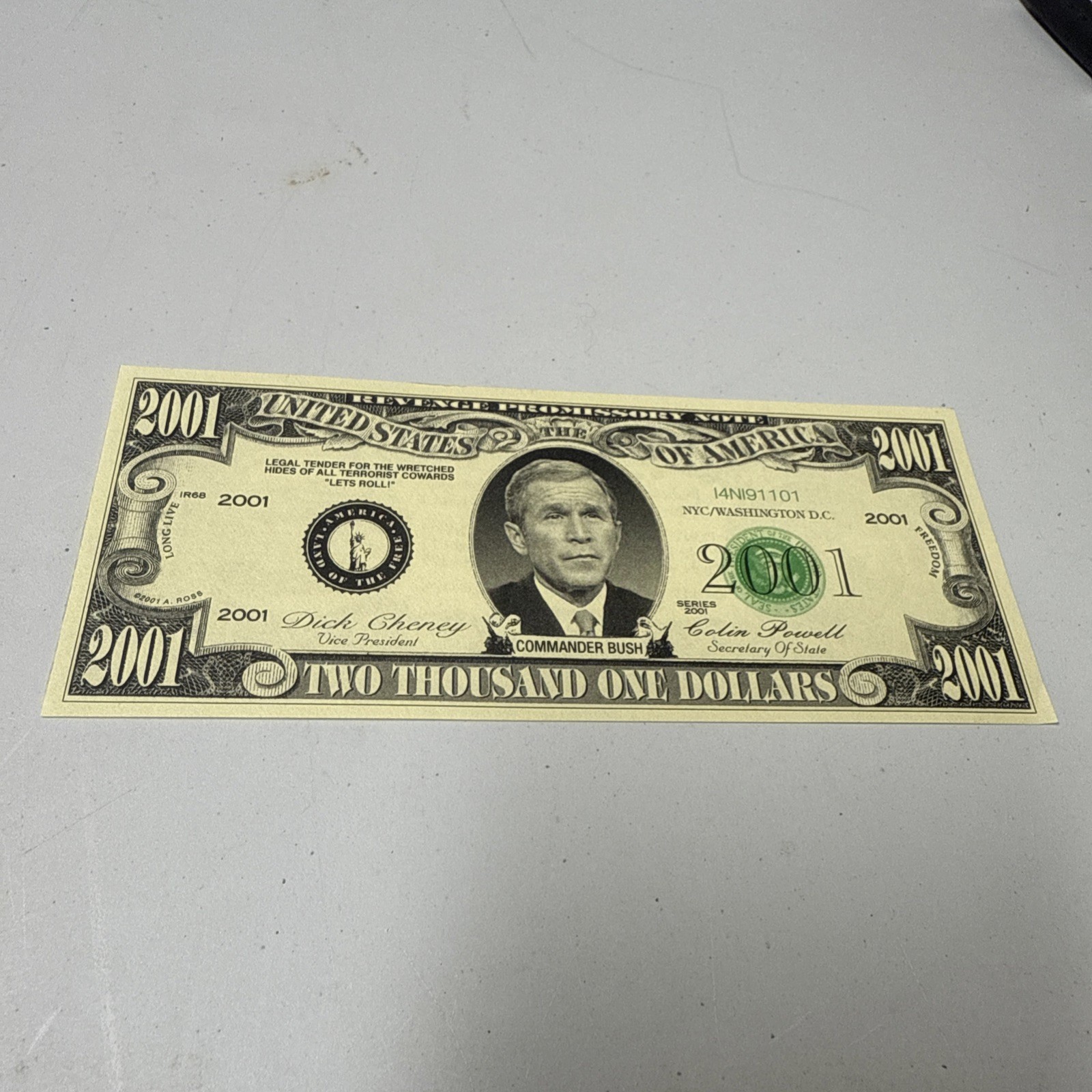 1 Vintage 2001 Dollar Bill George Bush Commemorative Currency 9/11 Memorial WTC