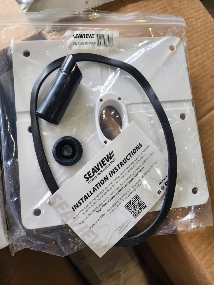 Seaview PMADM2M2BLK Black Pre-Drilled Dual Mount for 4.5' Open Array Radar