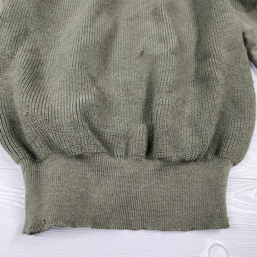 German Military Commando Sweater Pullover Flags Wool Blend H50 Size L Distressed