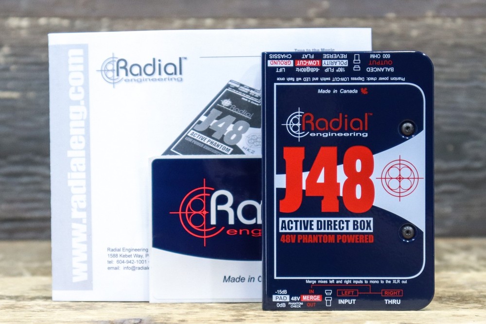 Radial Engineering J48 Single-Channel 48V Phantom Powered Active Direct Box