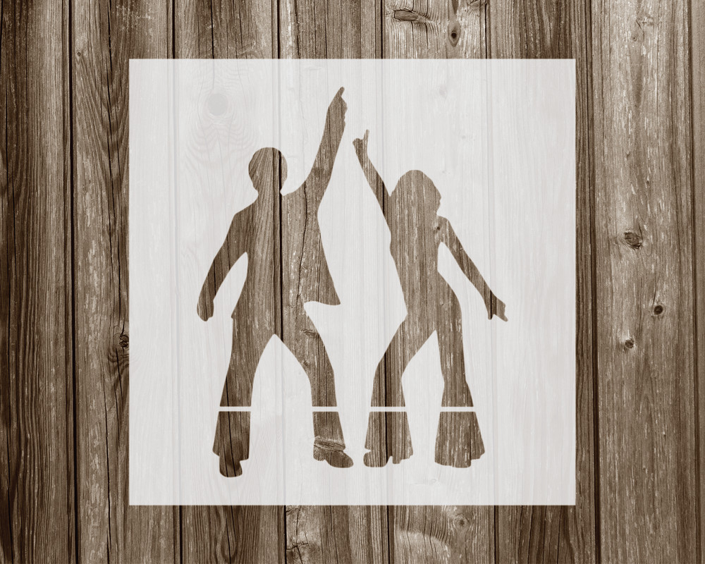 Disco Dancers Stencil, Reusable Mylar Craft Stencil, 366