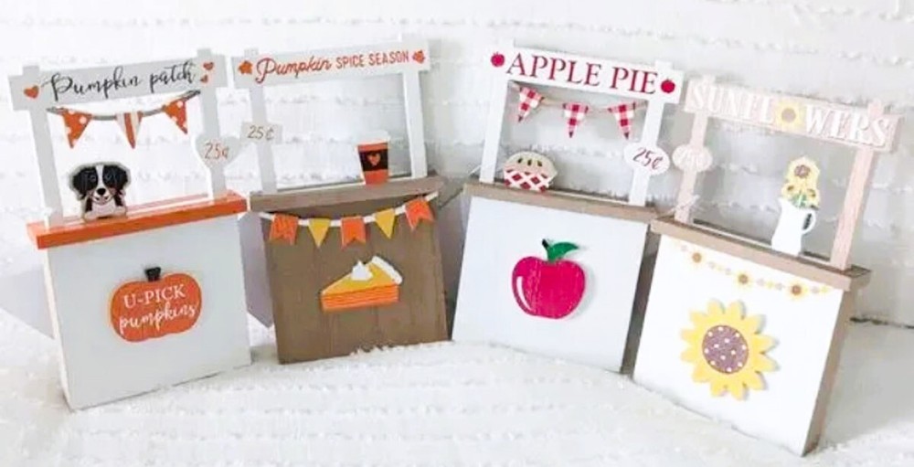 HL Fall Decor - Mini Tabletop Tier Tray Sunflower Booth