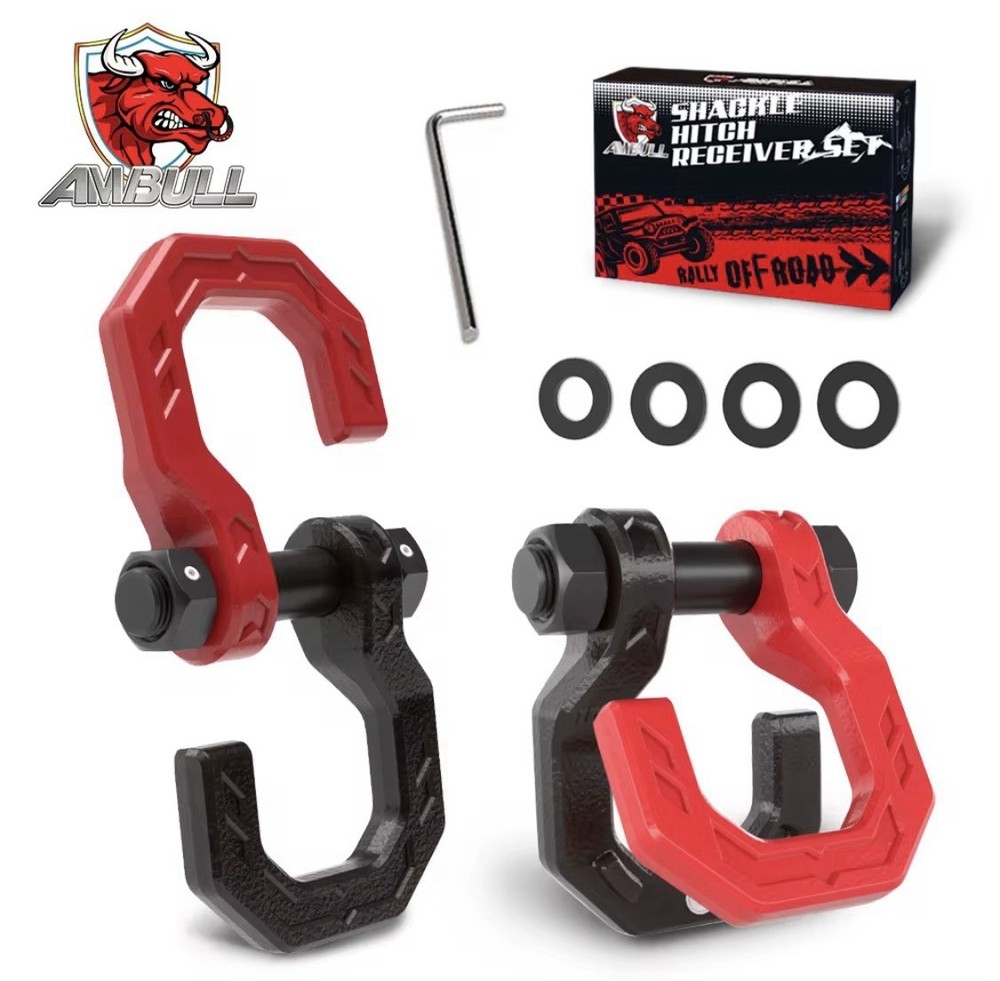 Split D-ring Shackles 25t Red