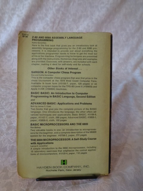 Z - 80 and 8080 Assembly Language Programming Paperback Book by Kathe Spracklen