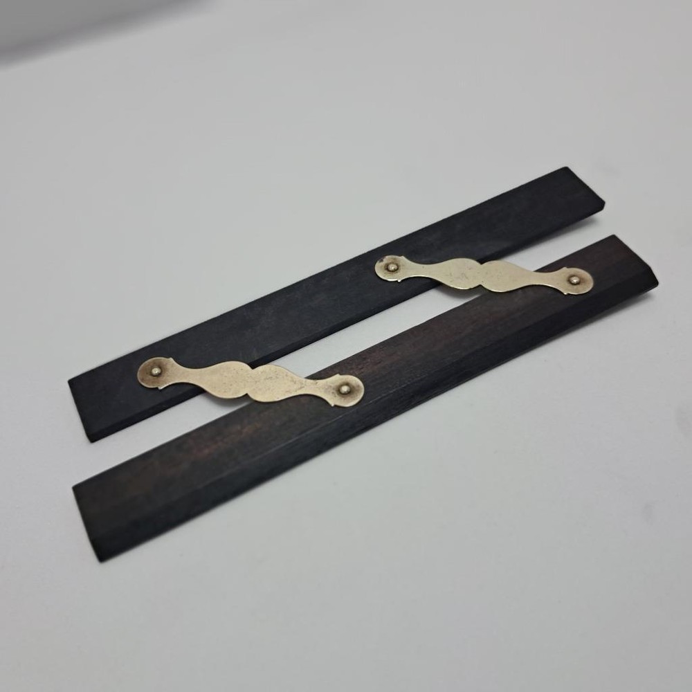 ANTIQUE EBONY AND BRASS 5 1/2" PARALLEL RULER