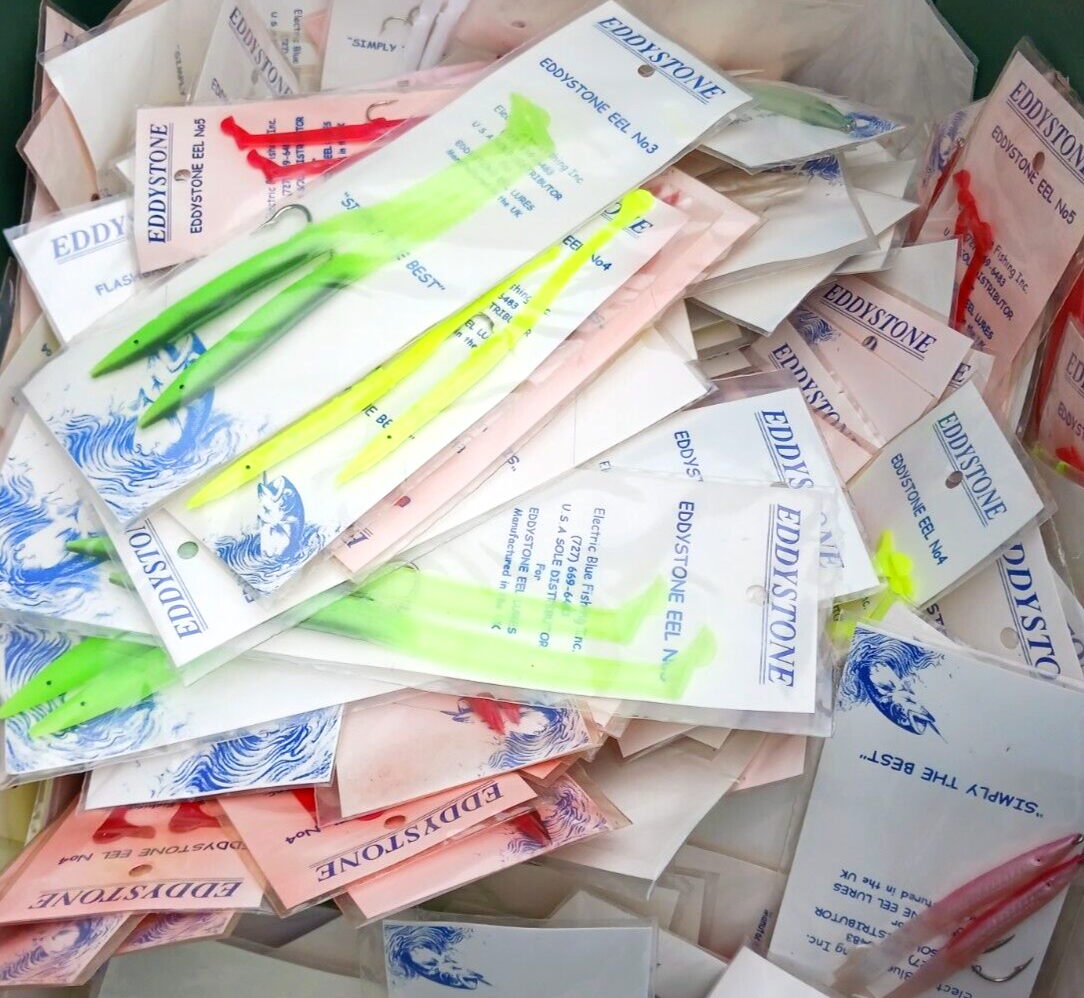 10 Sand Eel Fishing Lure Cod/Pollock/Bass/Mackerel/Tuna/Mahi Rigged Bait Lot