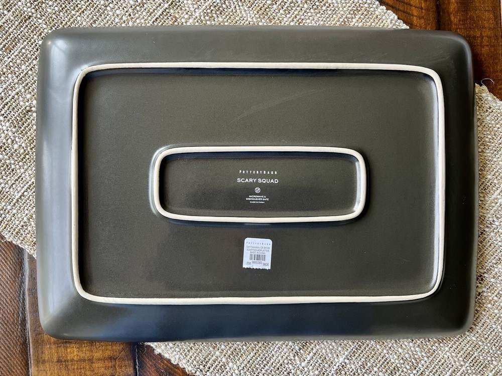 Pottery Barn~ SCARY SQUAD~ Large Rectangular Serving Platter~ 16" w x 12.2~NIB