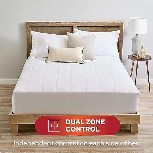 Sunbeam Restful Quilted Heated Mattress Pad 12-Heat Settings, Queen White