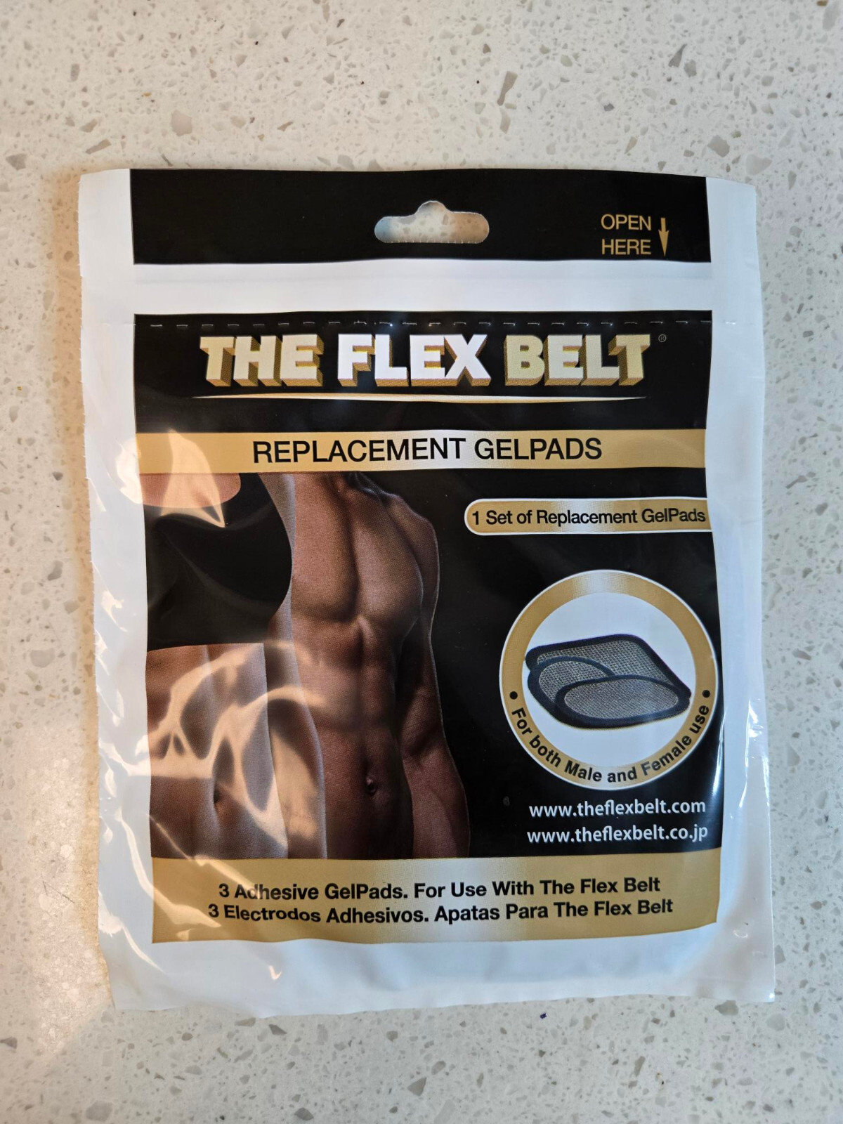 The Flex Belt GEL Replacement Pads Abdominal Toning System 3 Pads See Date