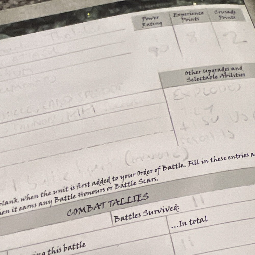 Warhammer 40,000 Crusade Journal Log Book