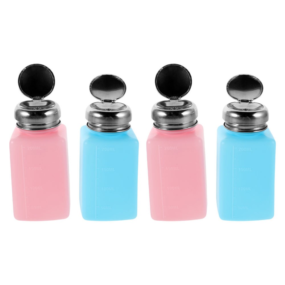 4 Pcs Empty Solvent Pump Bottle Anti Static Refillable Dispenser