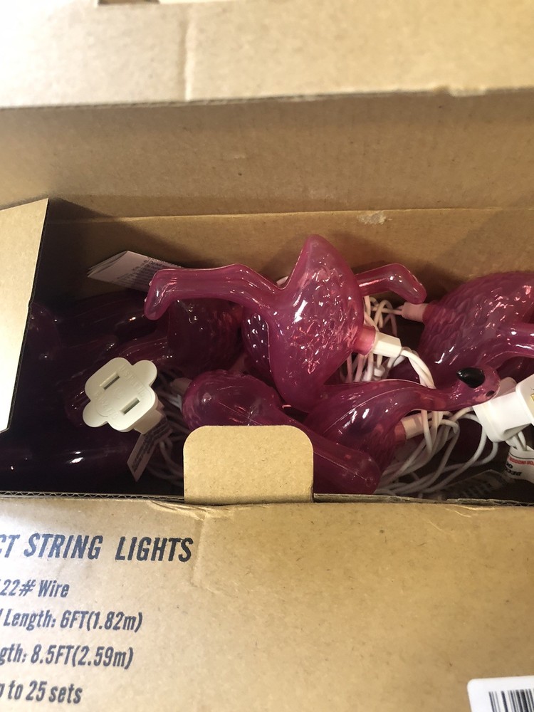 8.5Ft Pink Flamingo Outdoor String Lights