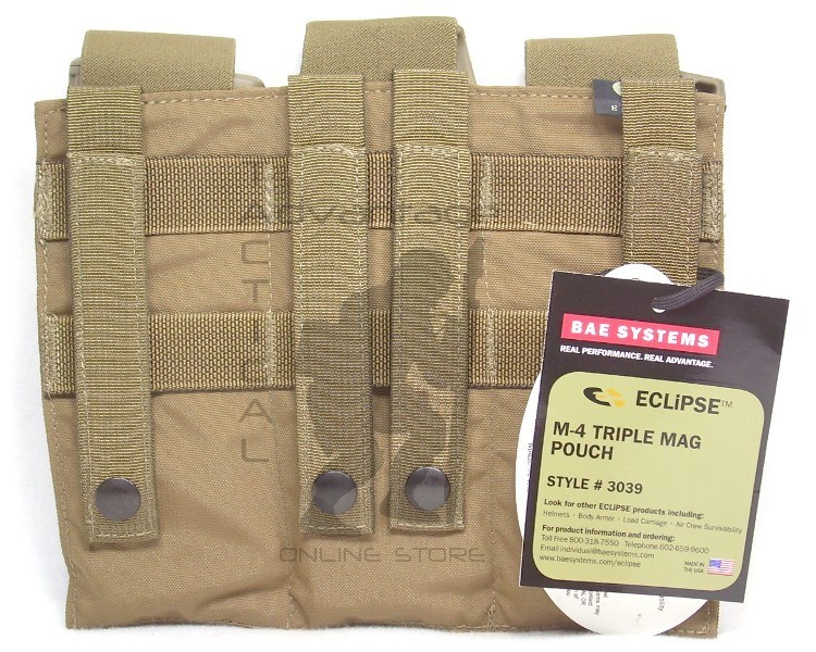 BAE Systems ECLiPSE 5.56 Triple Magazine MOLLE Pouch Panel - coyote brown USMC