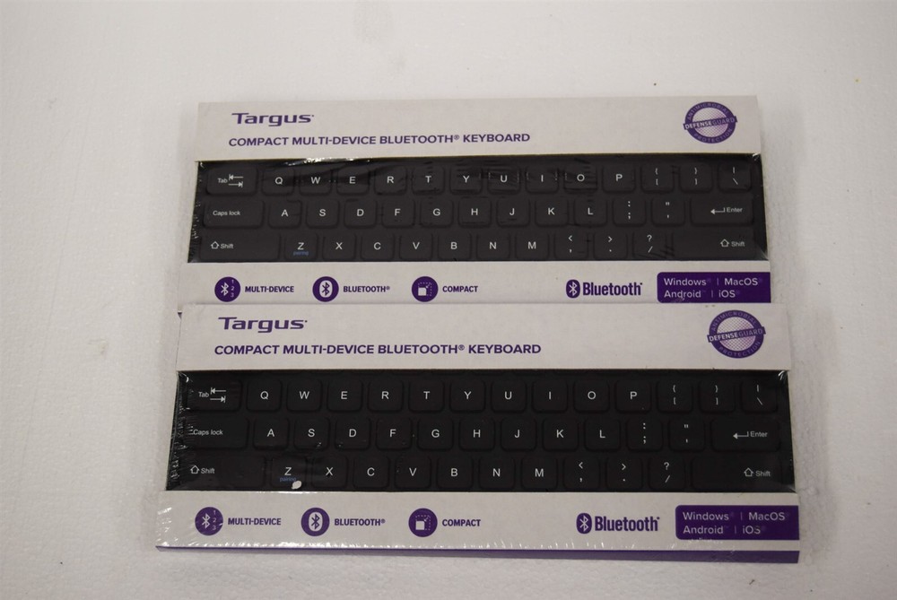 (2) Targus AKB862 AKB862USFB Compact Bluetooth Antimicrobial Keyboards(S15)