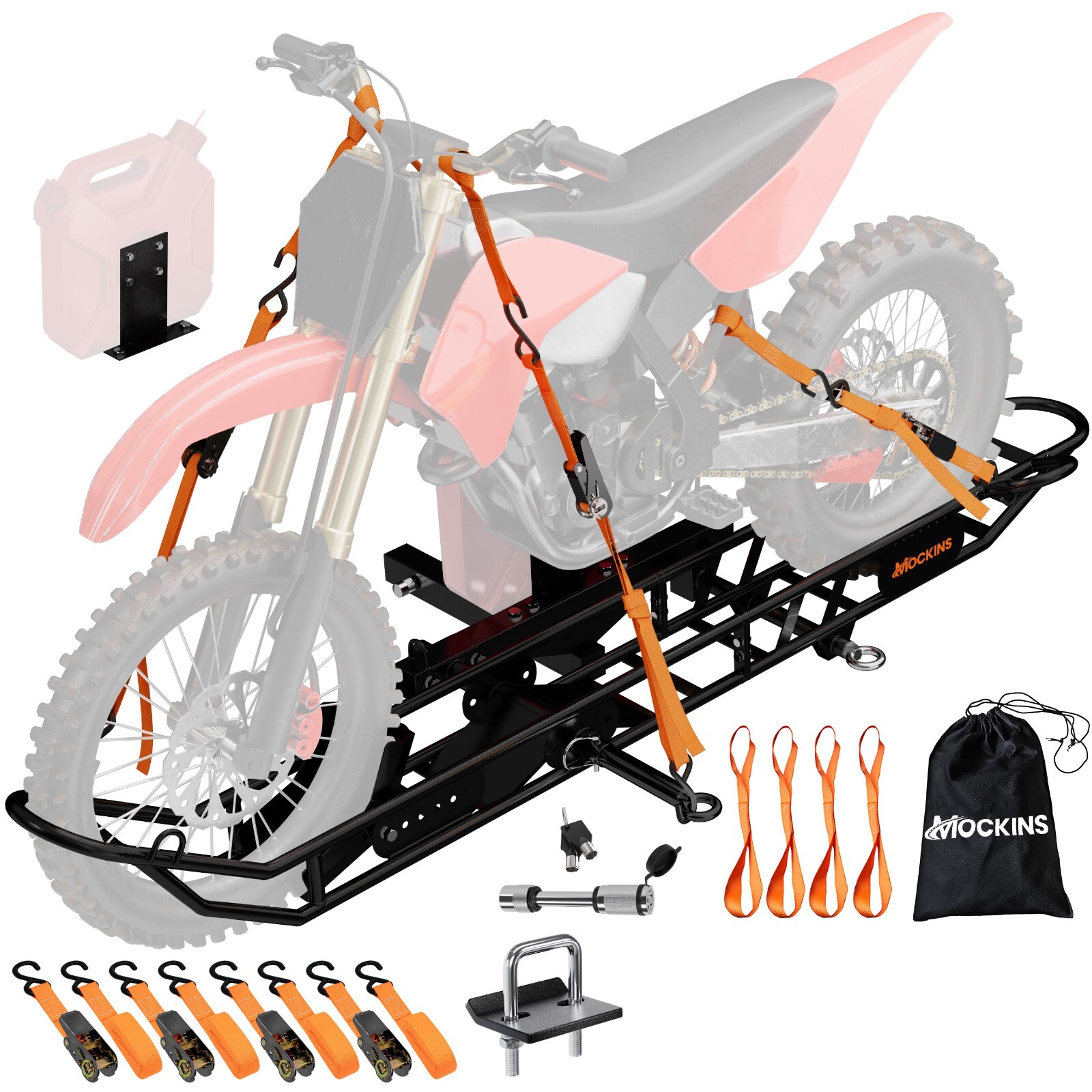 Mockins 500 lbs.Capacity Dirt Bike Hitch Hauler with Tilting Loading Ramp