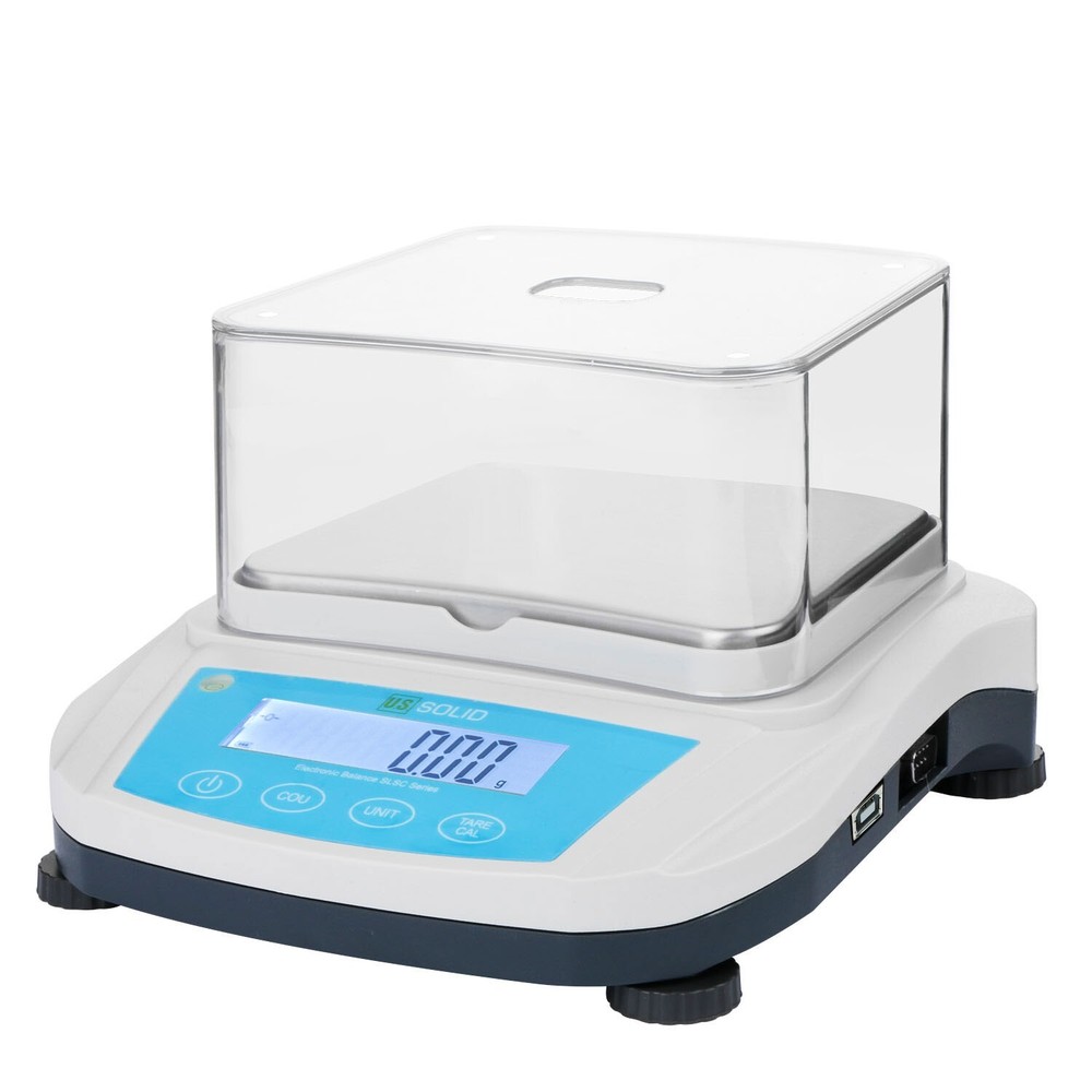 U.S. Solid Analytical Balance 1000 x 0.01 g 10mg Precision Scale RS232 Interface