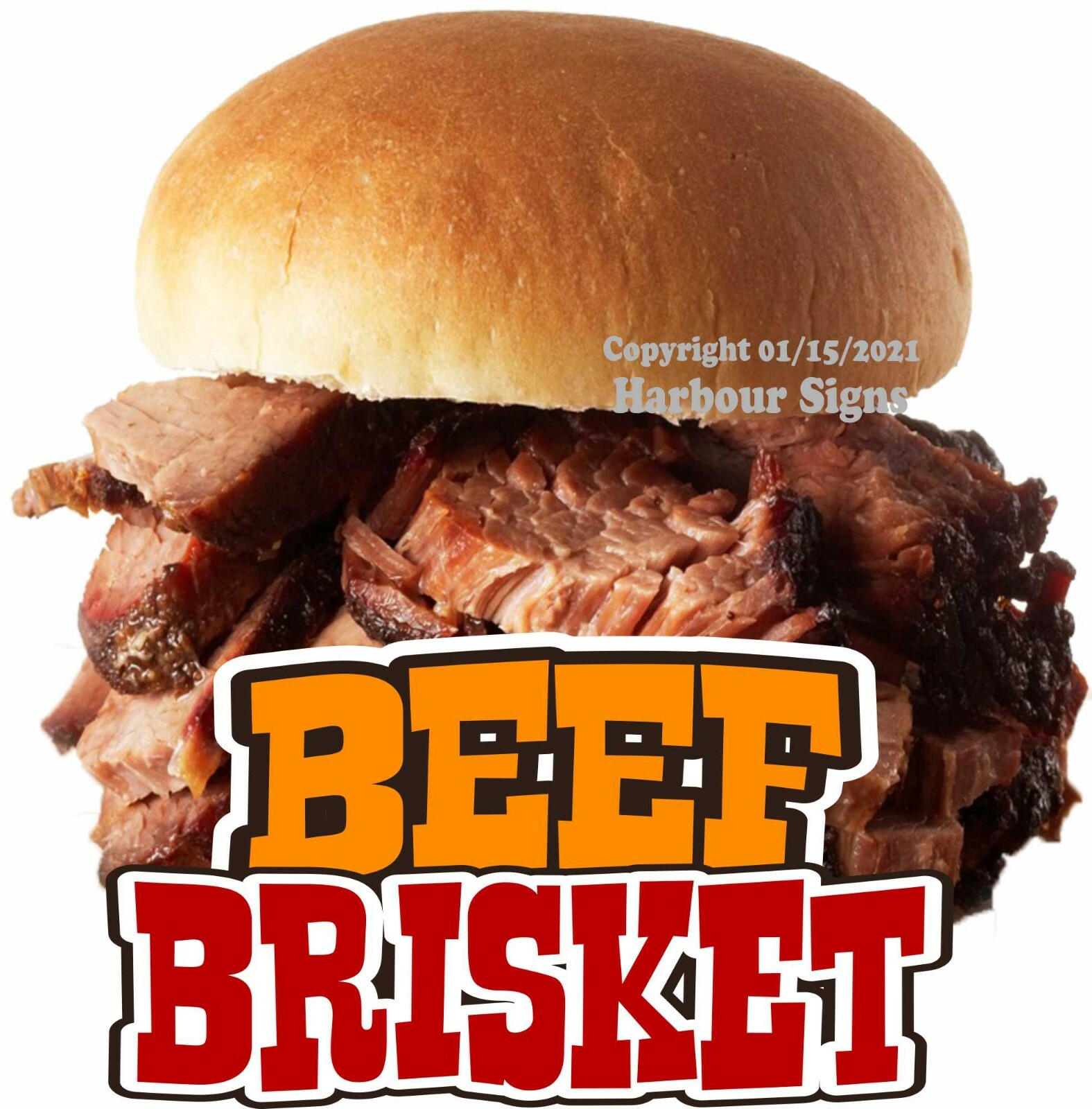 Beef Brisket DECAL (Choose Your Size) BBQ Concession Food Truck Sticker