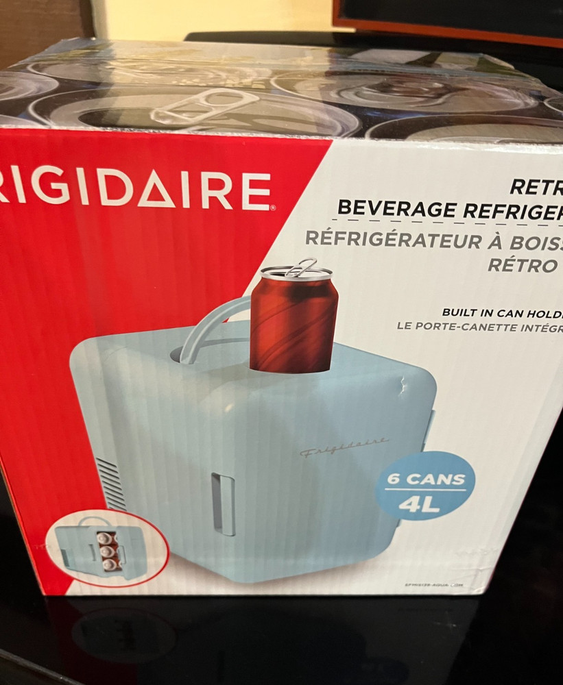 Frigidaire Retro Mini Fridge Tiny Beverage Refrigerator Aqua 6 Can