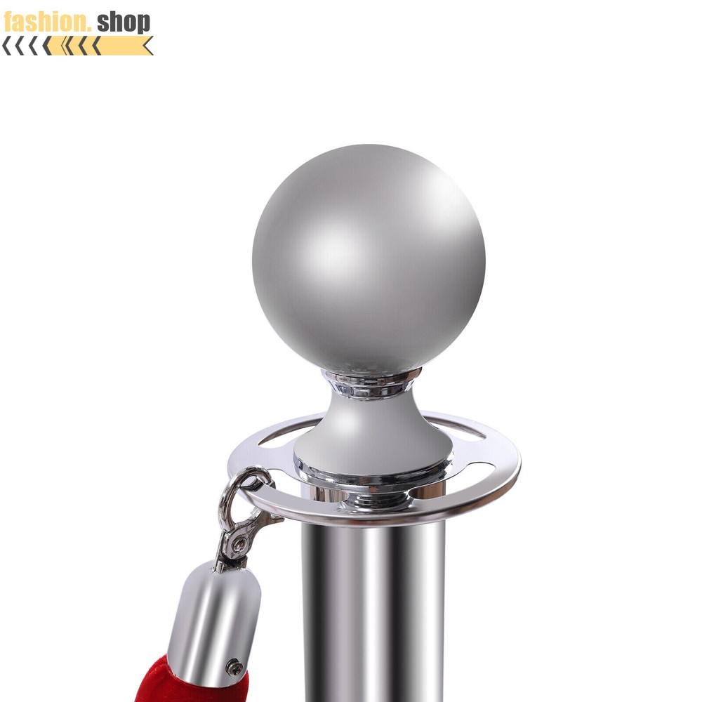 6Pcs Stanchion Posts with 4 Velvet Ropes Crowd Control Queue Pole Barrier