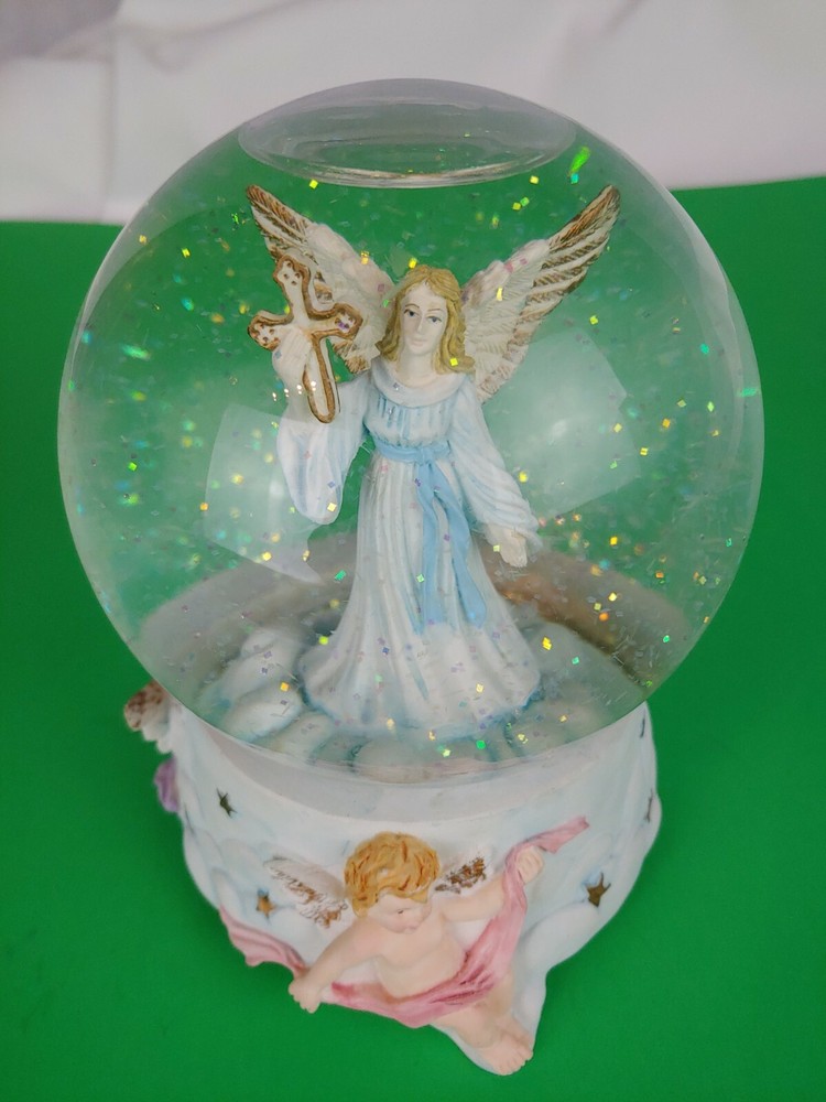 Musical Angel Snow Globe Used